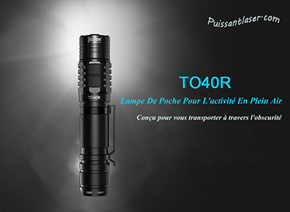 Puissantlaser TO40R 1200 lumens double interrupteur lampe de poche noir Puissantlaser TO40R 1200 lumens double interrupteur lampe de poche noir
