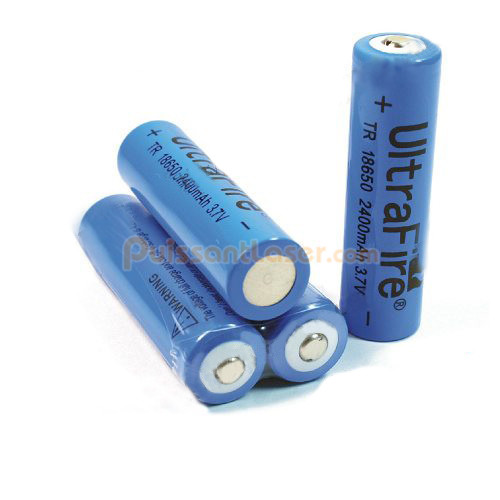 UltraFire Pile 18650 Li-ion chargeable de 2400mA/3.7V pour pointeur laser