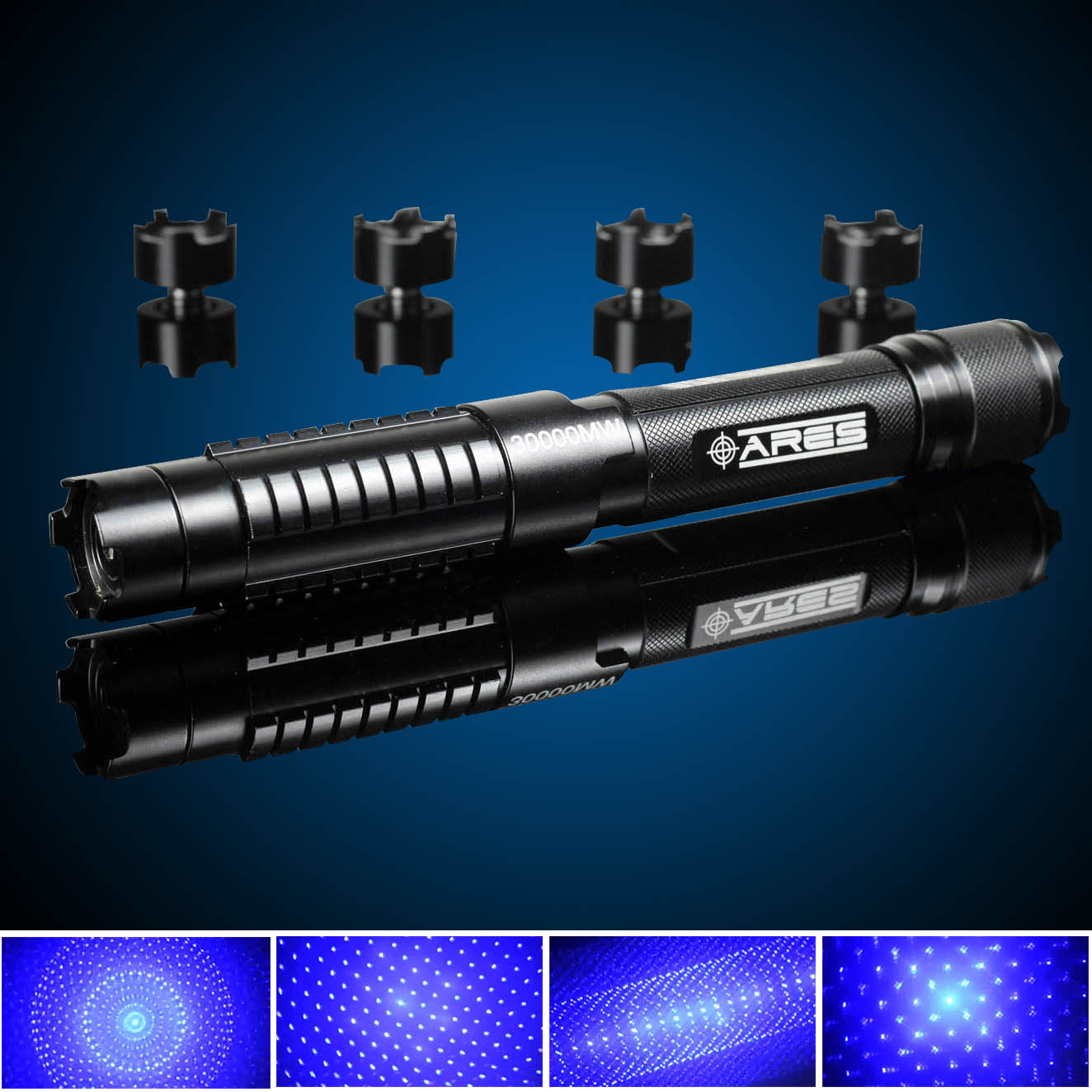 Laser Bleu 30000mw Surpuissant Réglable Focus