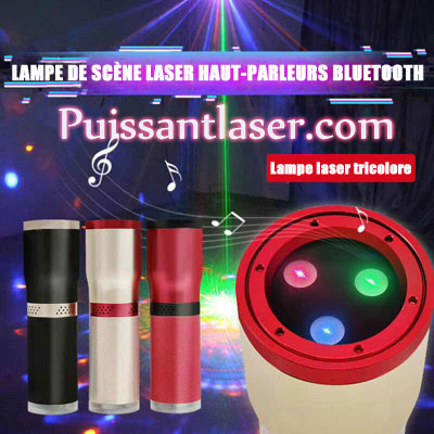 Haut-parleur Bluetooth rouge vert et bleu lumière d'étape laser tricolore