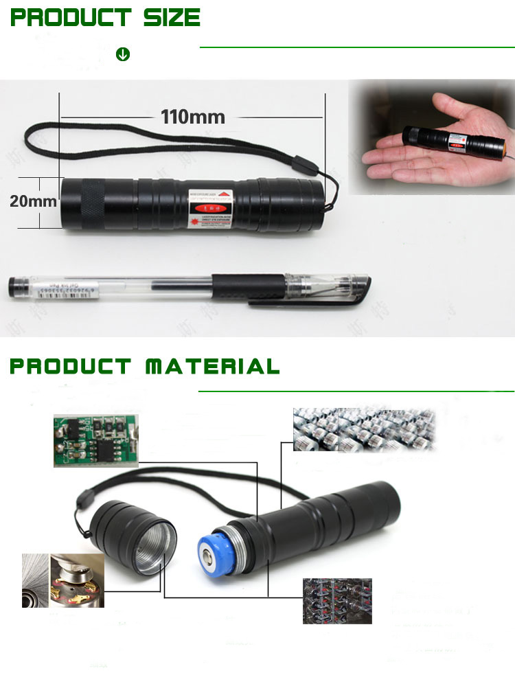 500mw lampe de poche laser vert