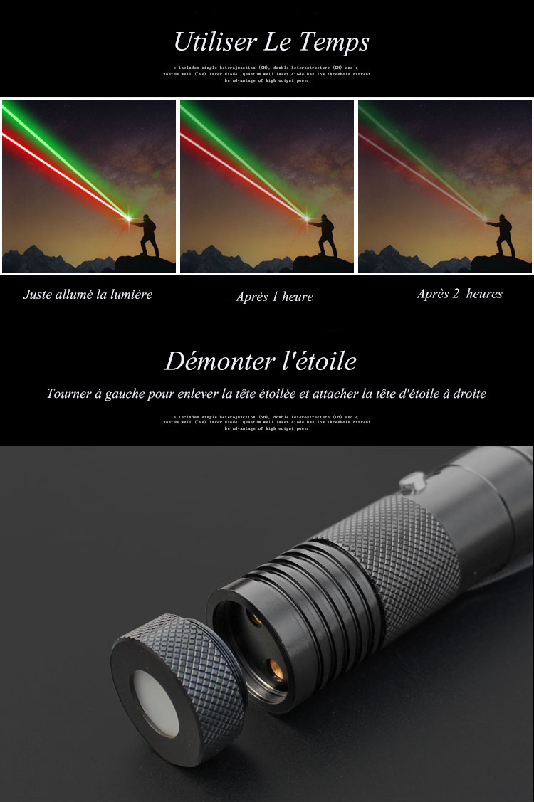 200mW et 80mW lampe de poche double couleur