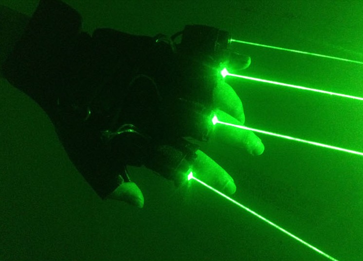 laser gants vert 